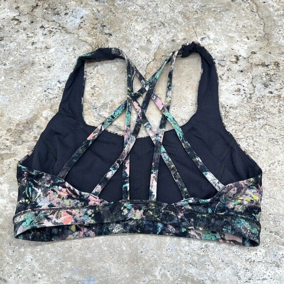 Lululemon Womens Free to Be Serene Sports Bra Strappy Back Size 6 Multicolor - Picture 3 of 6